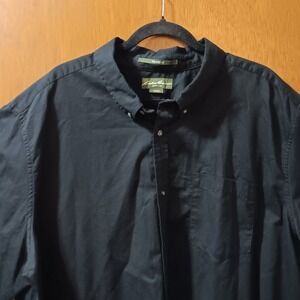 Eddie Bauer XXL Relaxed Fit Button Down‎ Shirt Men's Long Sleeve Black